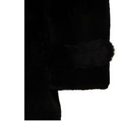 Peyton Black Mouton Shearling coat with Fox fur