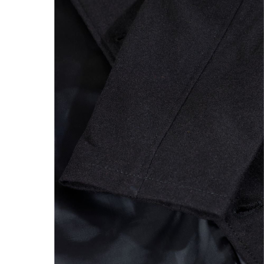 Elias black wool overcoat