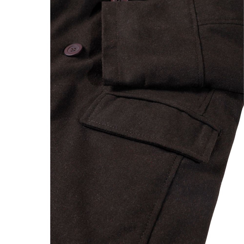 Adrian Brown wool trench coat