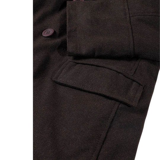 Adrian Brown wool trench coat