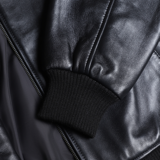 Navea Women's Black Bomber Leather Jacket