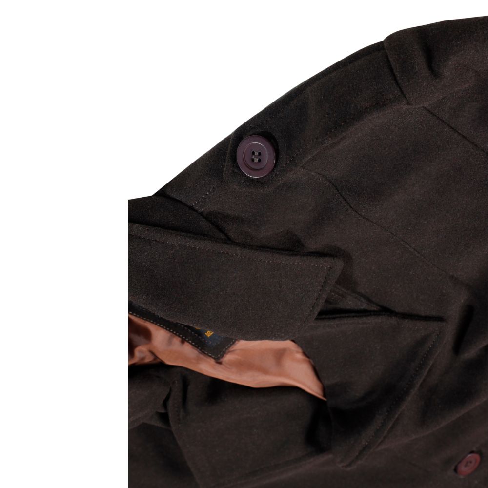 Adrian Brown wool trench coat