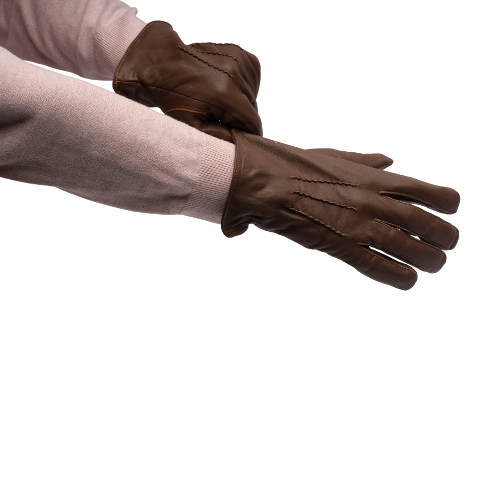 Premium brown leather gloves