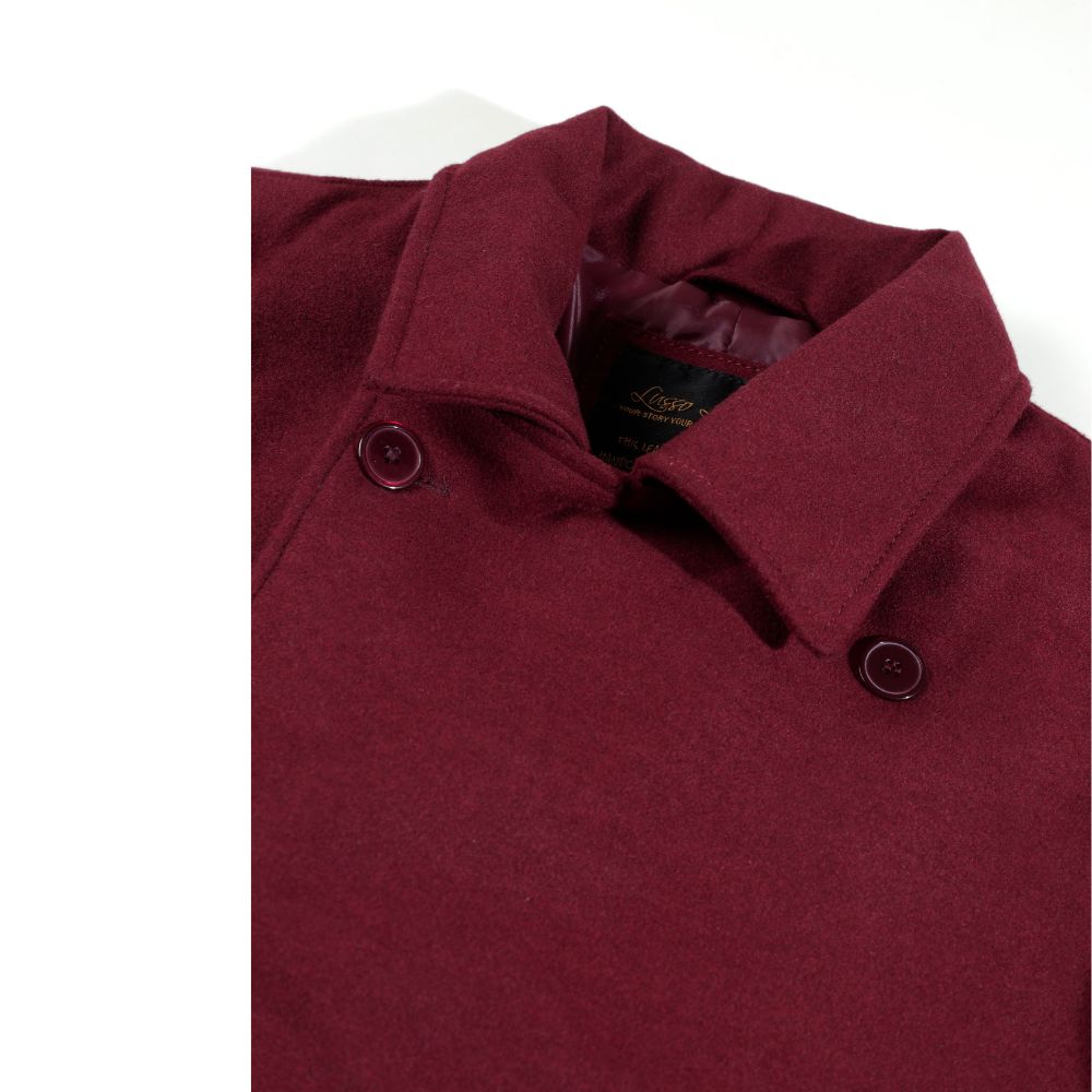 Dorian burgundy wool overcoat