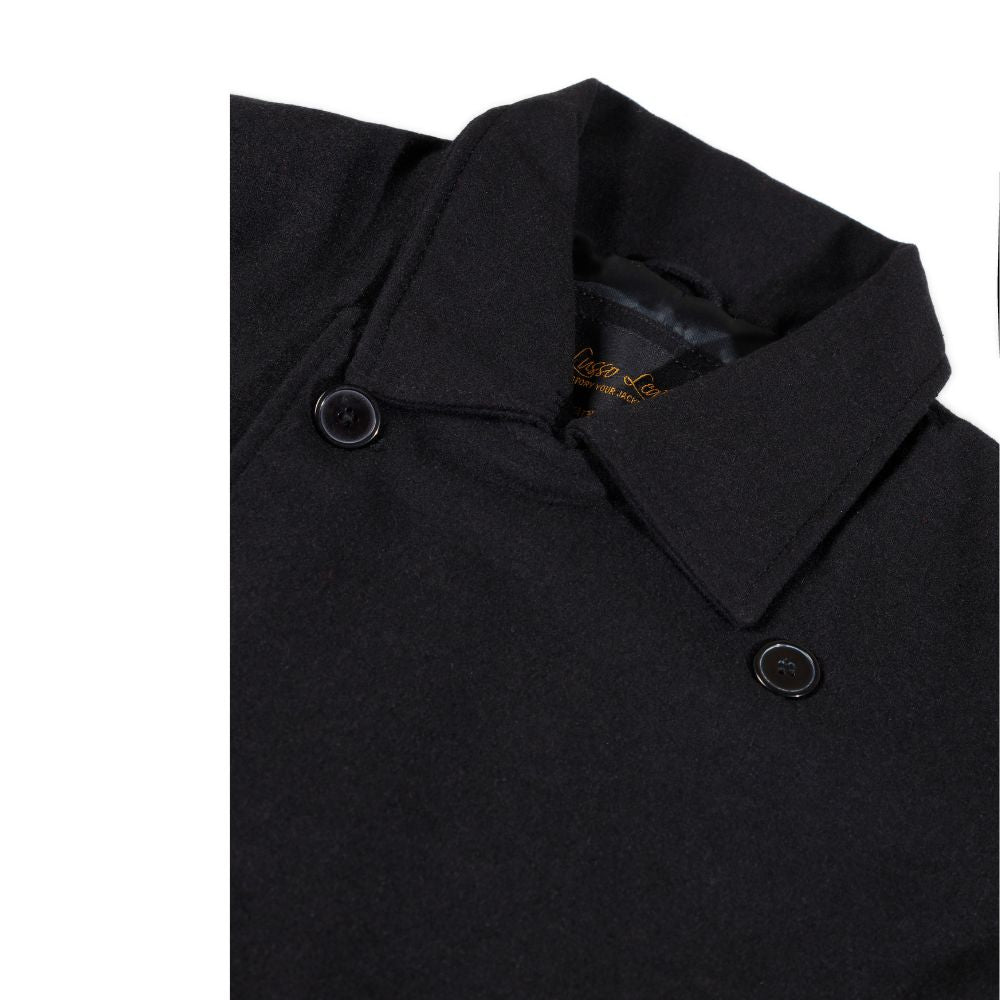 Elias black wool overcoat