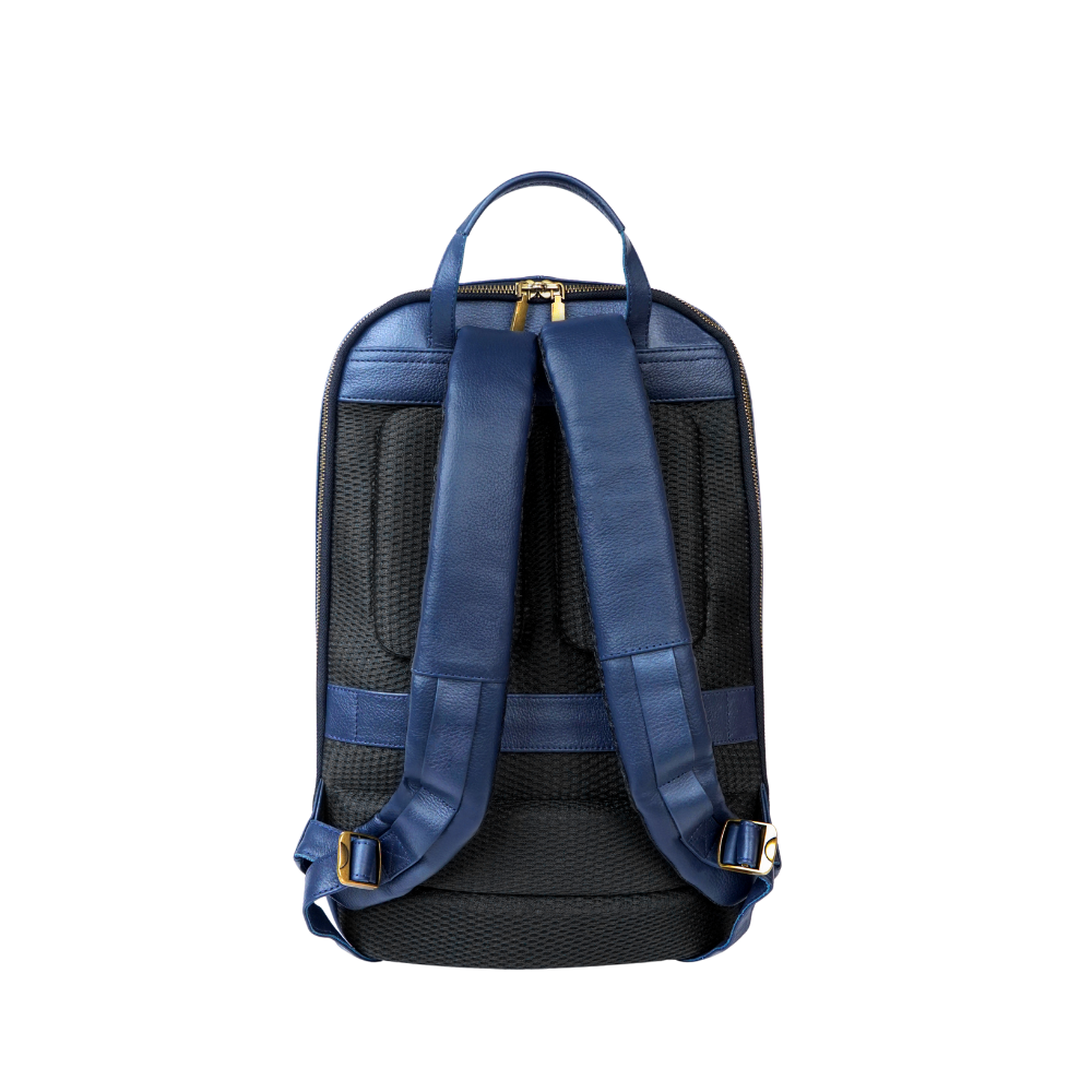 Urban Navy Leather Backpack