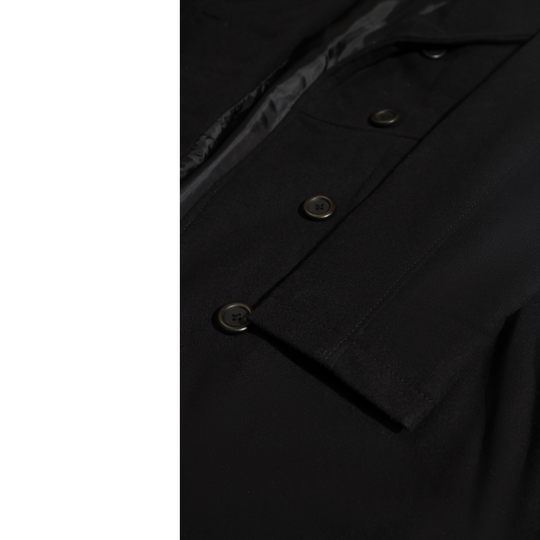 Kaia Black Long wool Trench coat