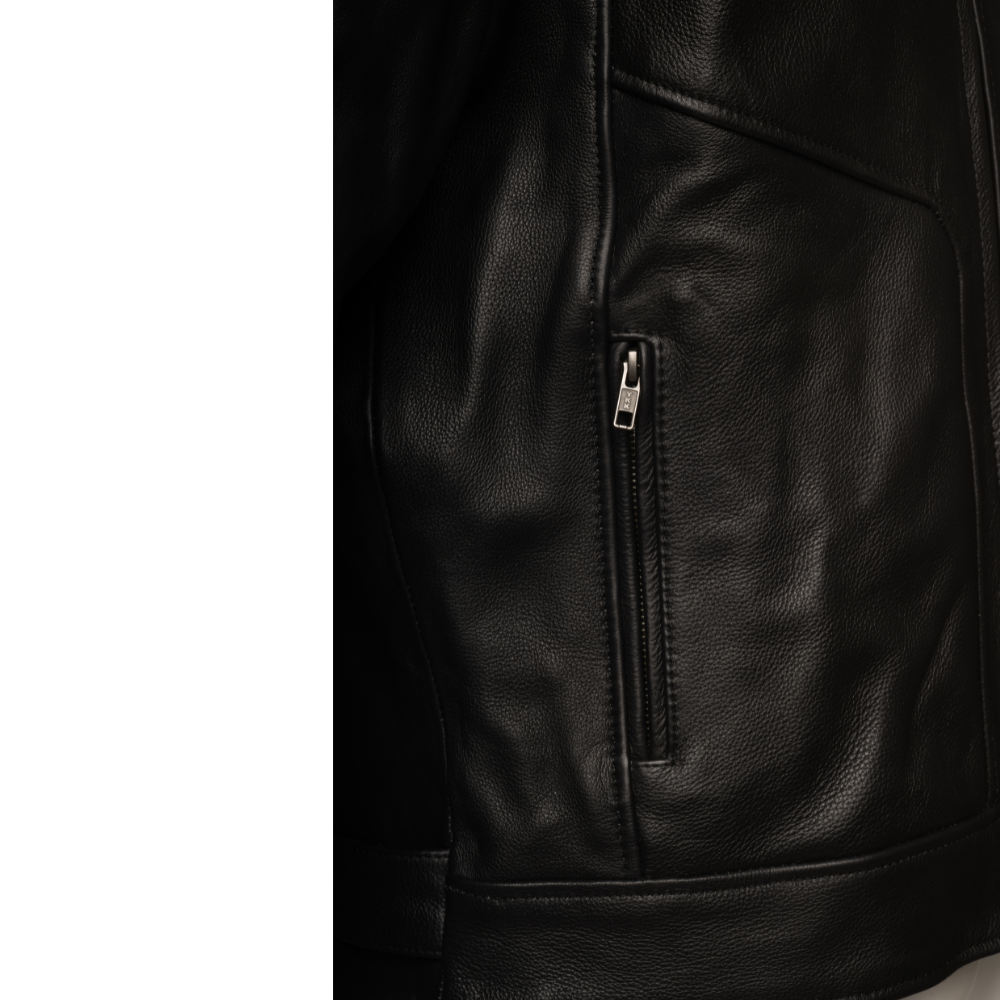 Carson Black cafe racer style Moto jacket