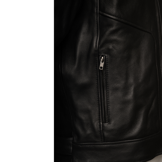 Carson Black cafe racer style Moto jacket