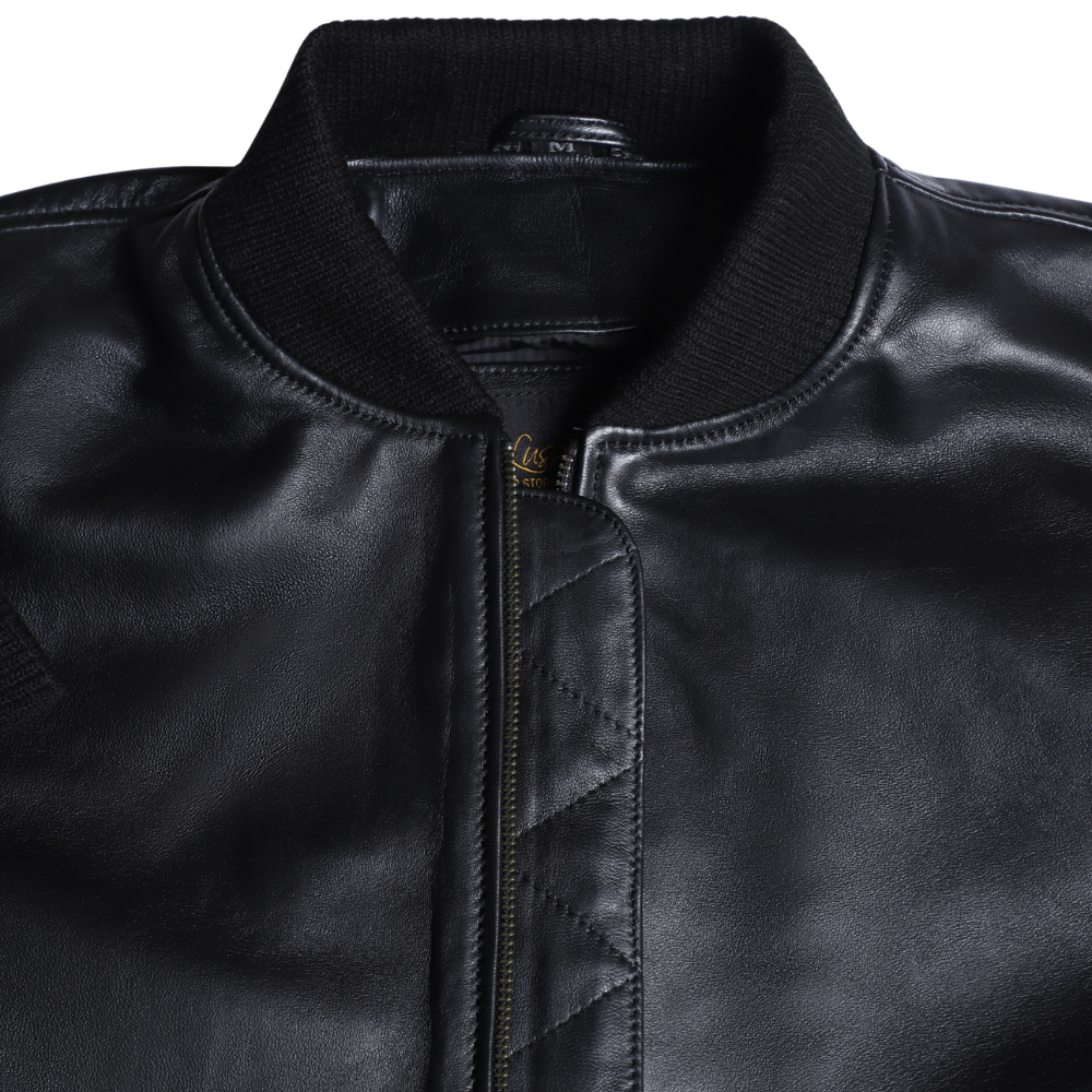 Navea Women's Black Bomber Leather Jacket
