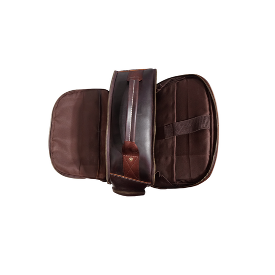 Dark Brown Leather Travel Backpack