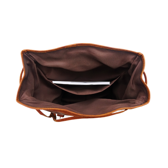 Cognac Brown Leather Backpack