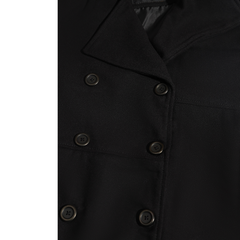 Kaia Black Long wool Trench coat
