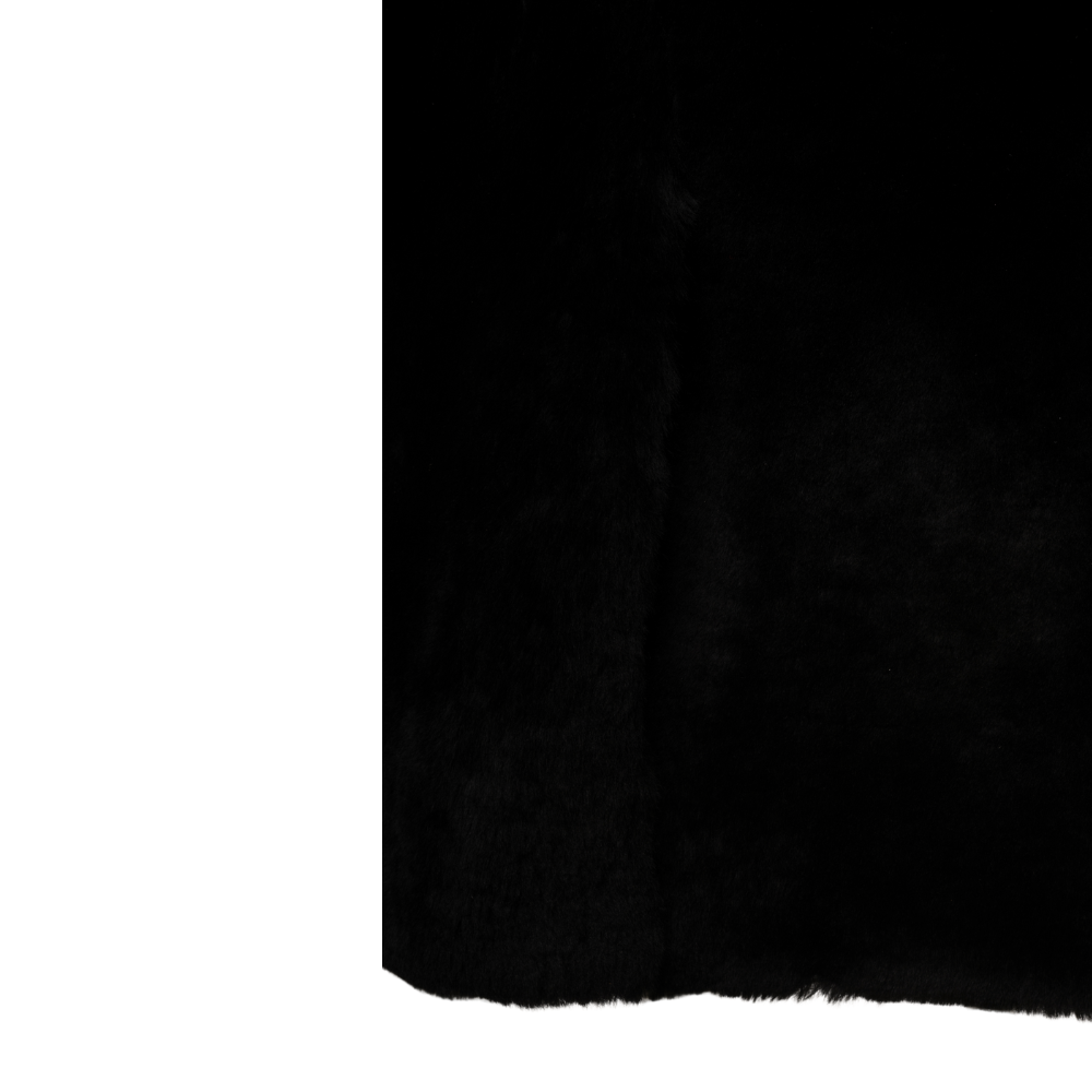 Peyton Black Mouton Shearling coat with Fox fur