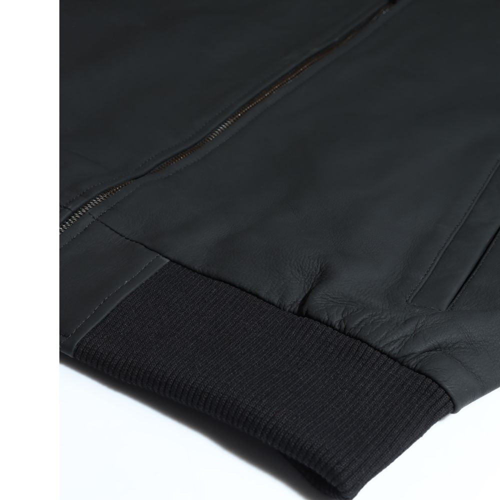 Colt matte black ribbed bomber jacket