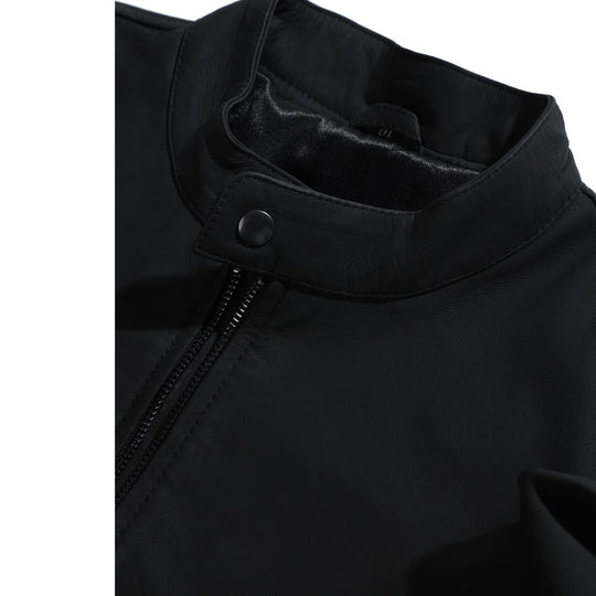 Tory matte black cafe racer jacket