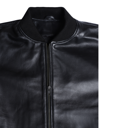 Navea Women's Black Bomber Leather Jacket