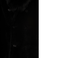 Peyton Black Mouton Shearling coat with Fox fur