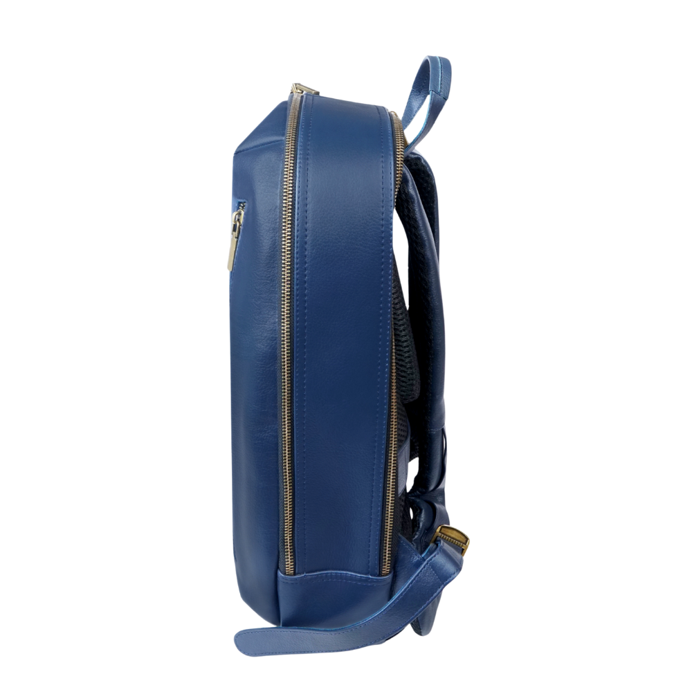 Urban Navy Leather Backpack