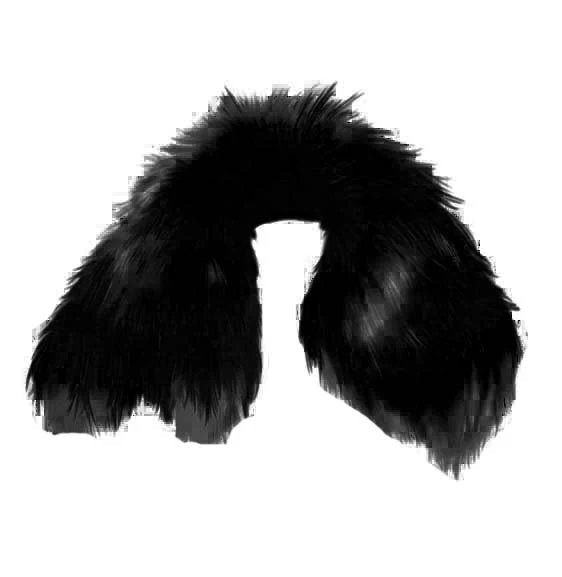 Fox Fur Collar Black