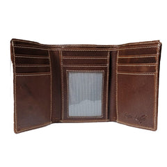 Brown Tri-fold Horsehide Leather wallet