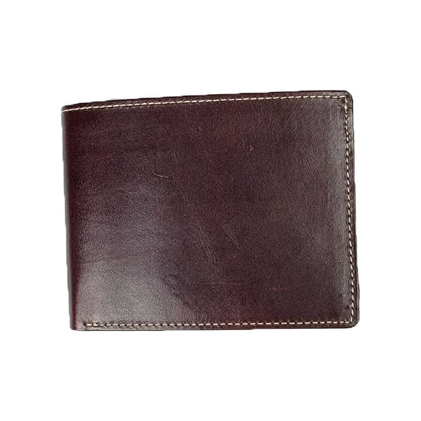 Burgundy Bi-fold Horsehide Leather wallet