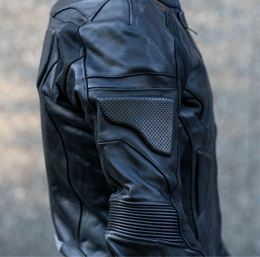 Airflow 2.0 Black Premium Leather Armored Motorcycle Jacket