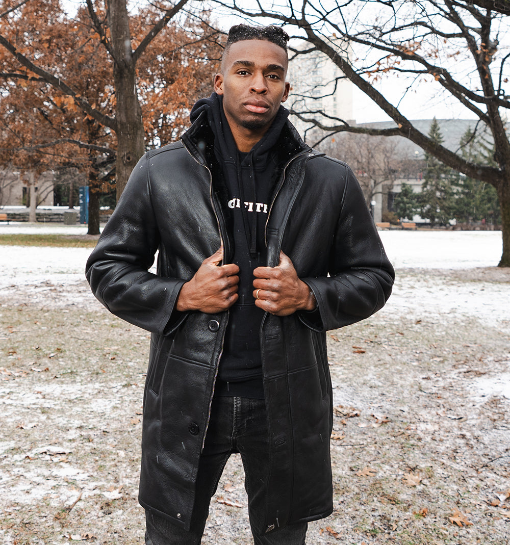 Ralph's Black shearling Long coat