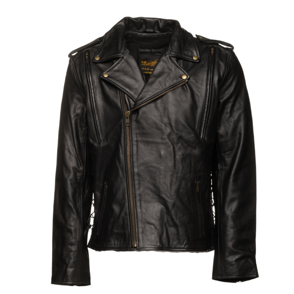 Flint Black double rider Motorcycle leather jacket – Lusso Leather
