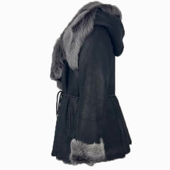 Michelle Toscana Shearling Jacket with Hood