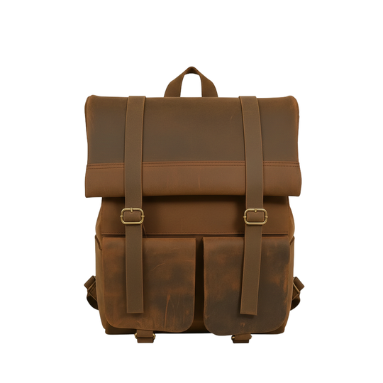 Parsons Roll Top Vintage Oiled Cowhide Backpack