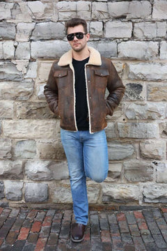 Kevin's Vintage trucker style shearling jacket