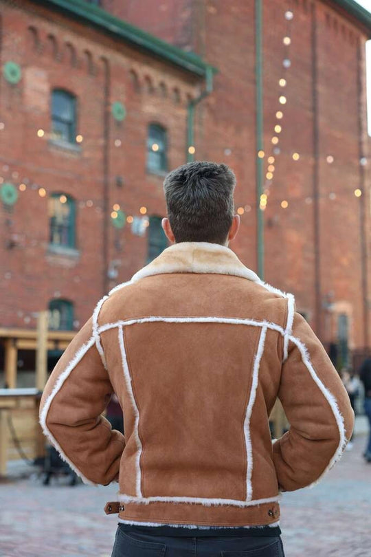 Stan's Tan Suede Shearling Trucker Jacket