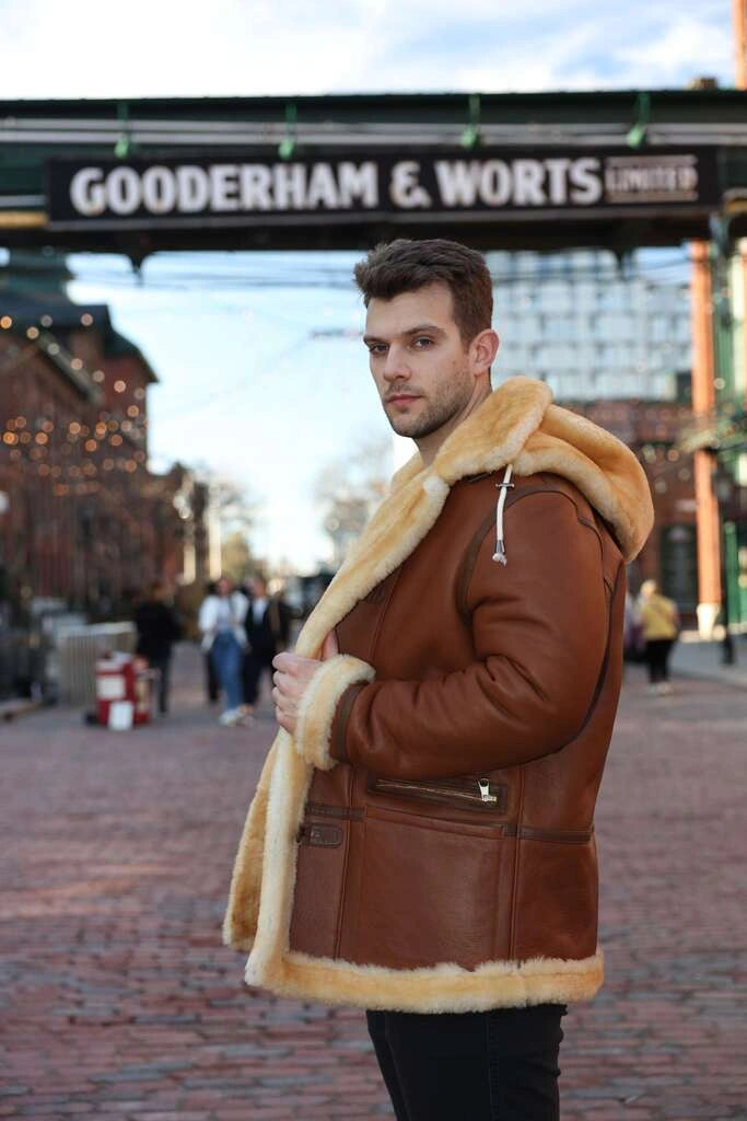 Steve hart Tan Brown Shearling duffle coat