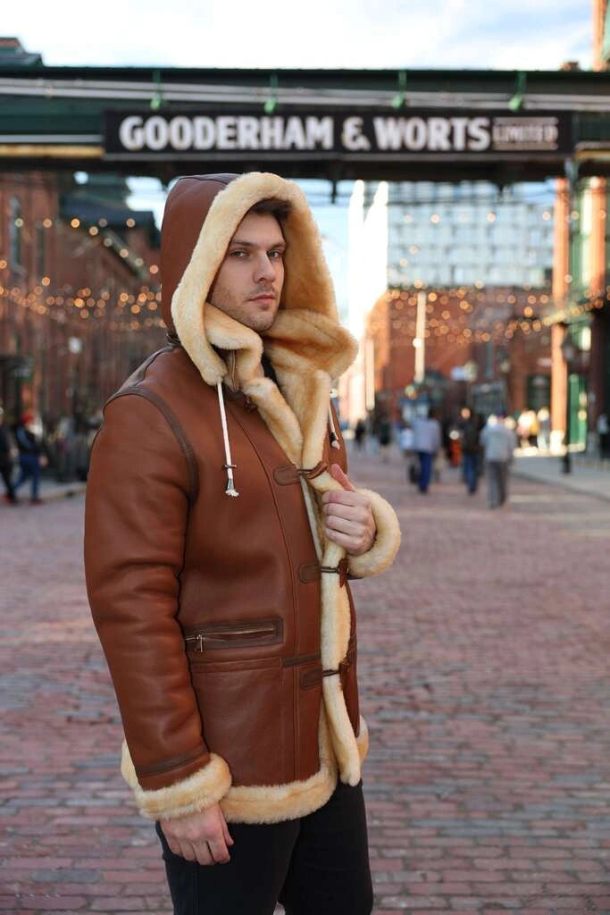 Steve hart Tan Brown Shearling duffle coat