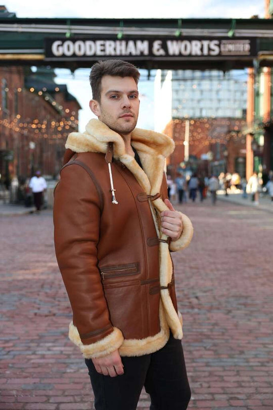 Steve hart Tan Brown Shearling duffle coat