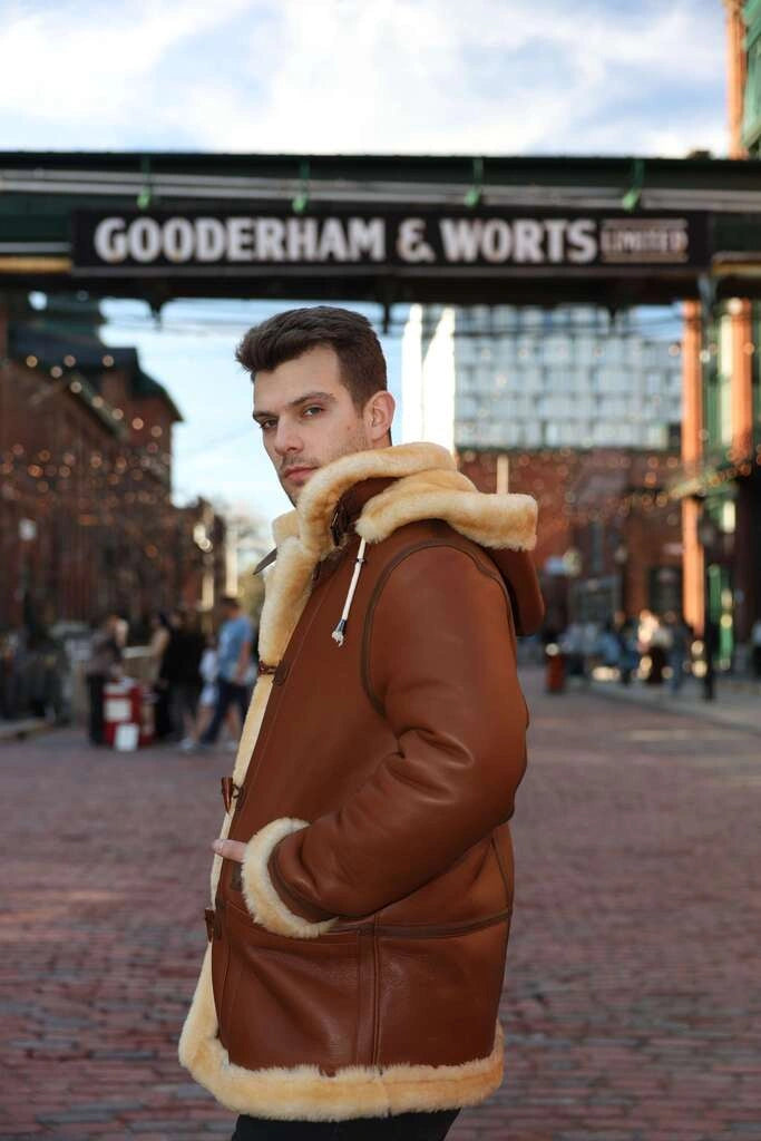 Steve hart Tan Brown Shearling duffle coat