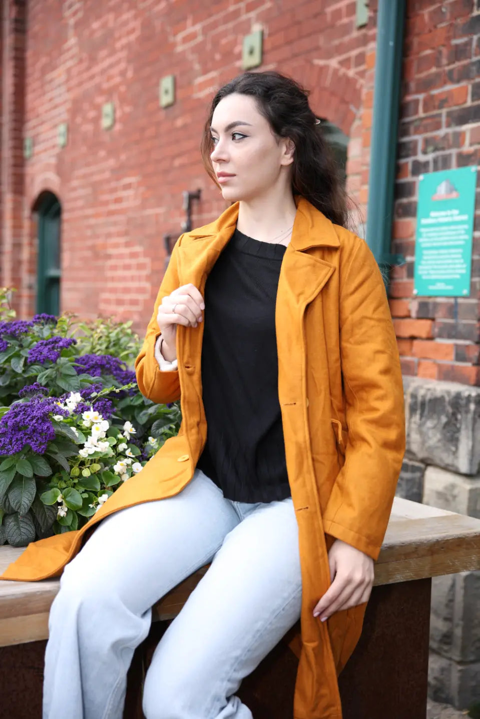 Avenna women's Tan wool overcoat