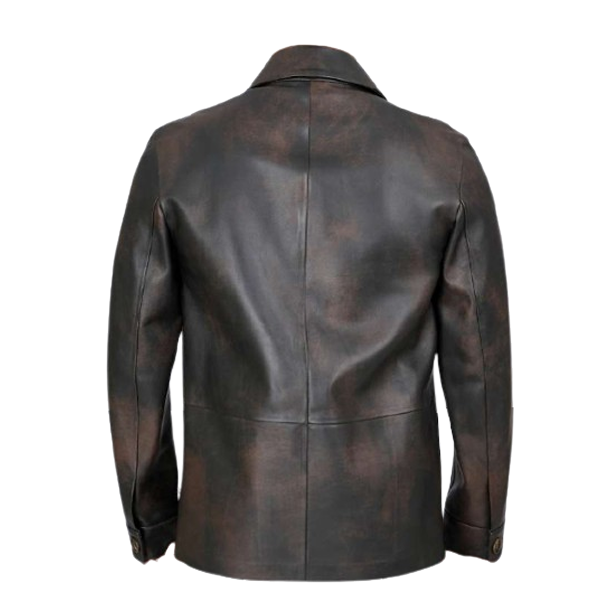 Parker vintage style brown leather jacket