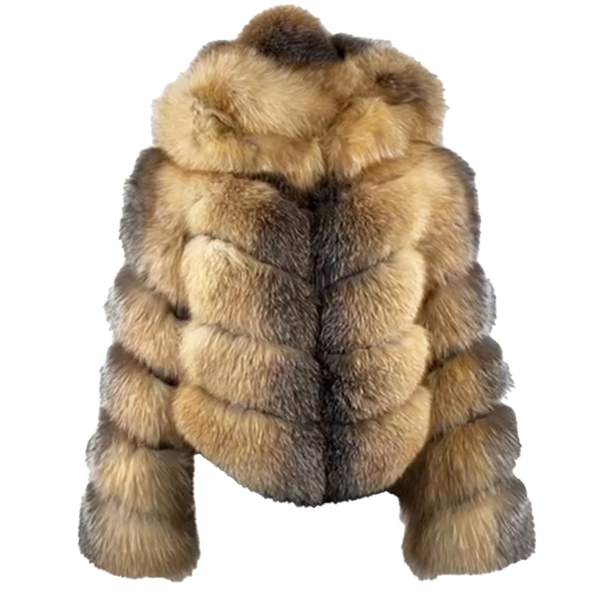 Women's Fox Fur Hooded Jacket