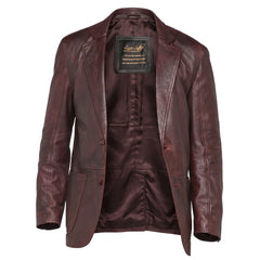 Burnished Brown leather blazer