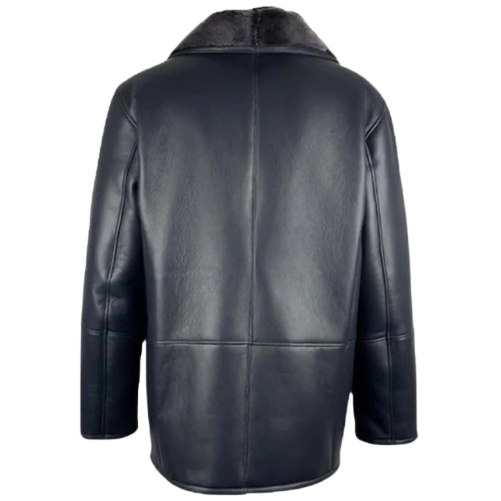 Alex's Black Shearling Driving Coat
