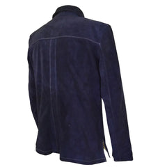 Neive's Navy blue suede shirt