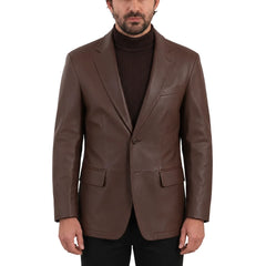 Brown leather blazer
