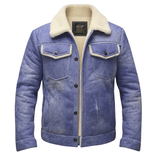 Chris' Denim style Shearling Trucker Style Jacket