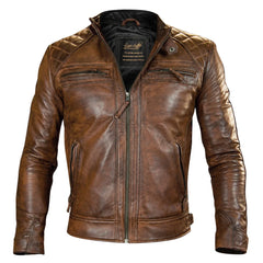 Roan Distressed Brown moto leather jacket