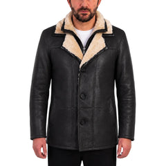 Alex's brown shearling driving coat