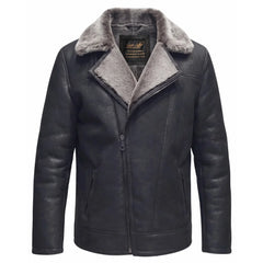 Drake's Black Shearling Car coat
