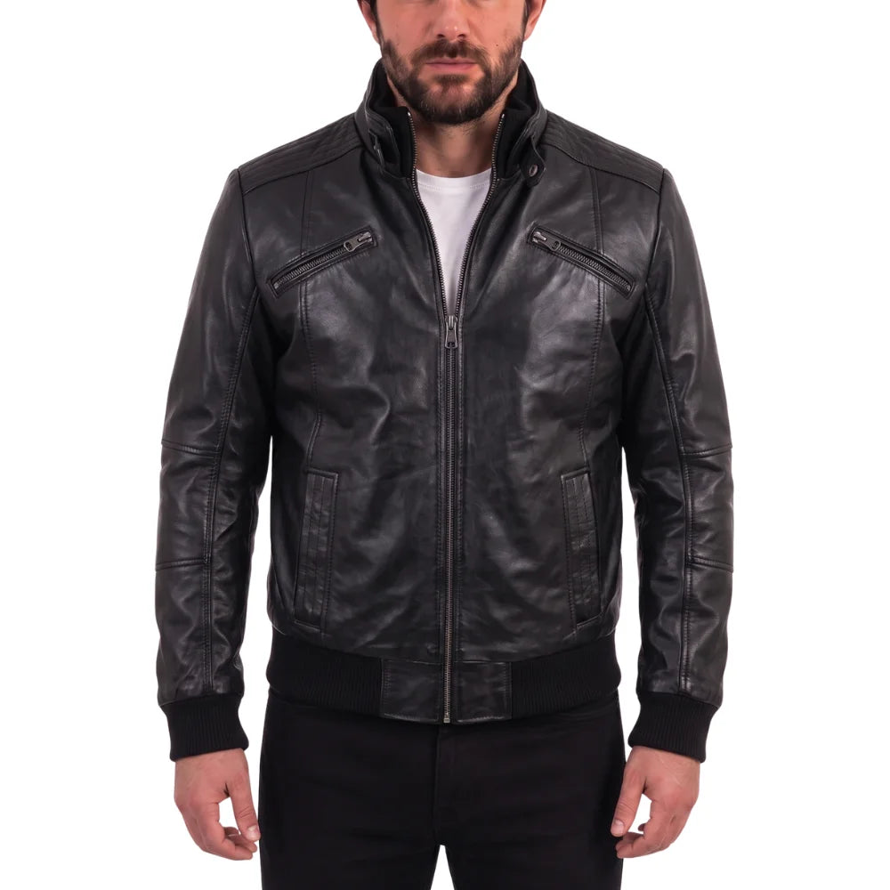 Greig's bomber style jacket with ribbed collar and cuffs