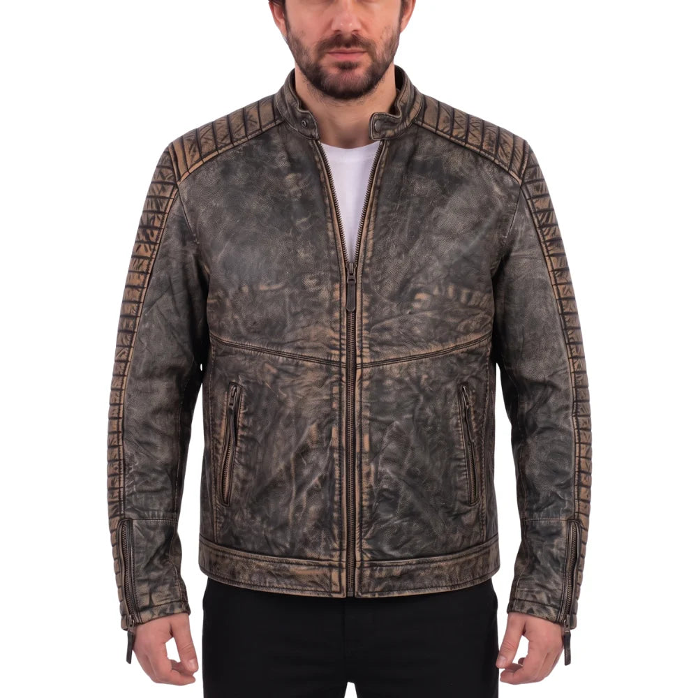 Men's Prato Black Leather Jacket